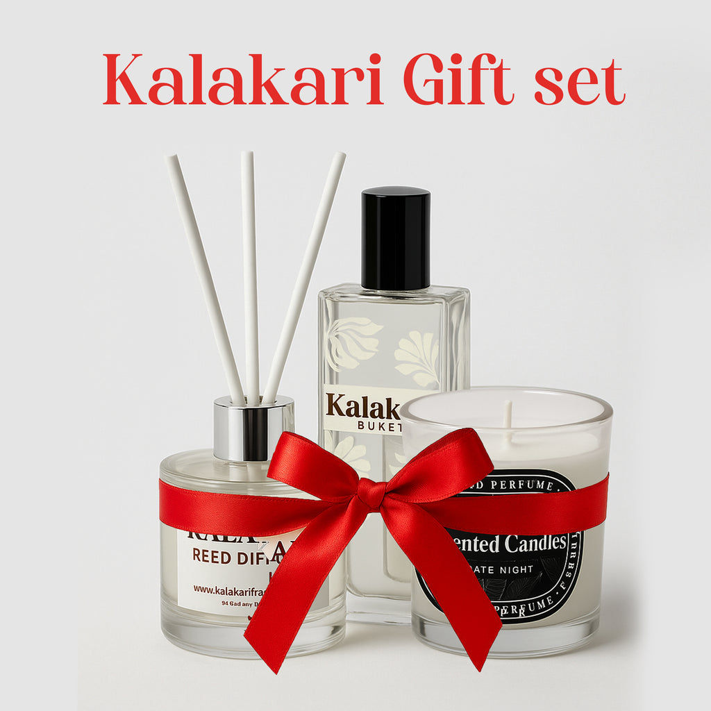 Kalakari Gift Hamper set Perfume, Reed Diffuser, Scented Candle