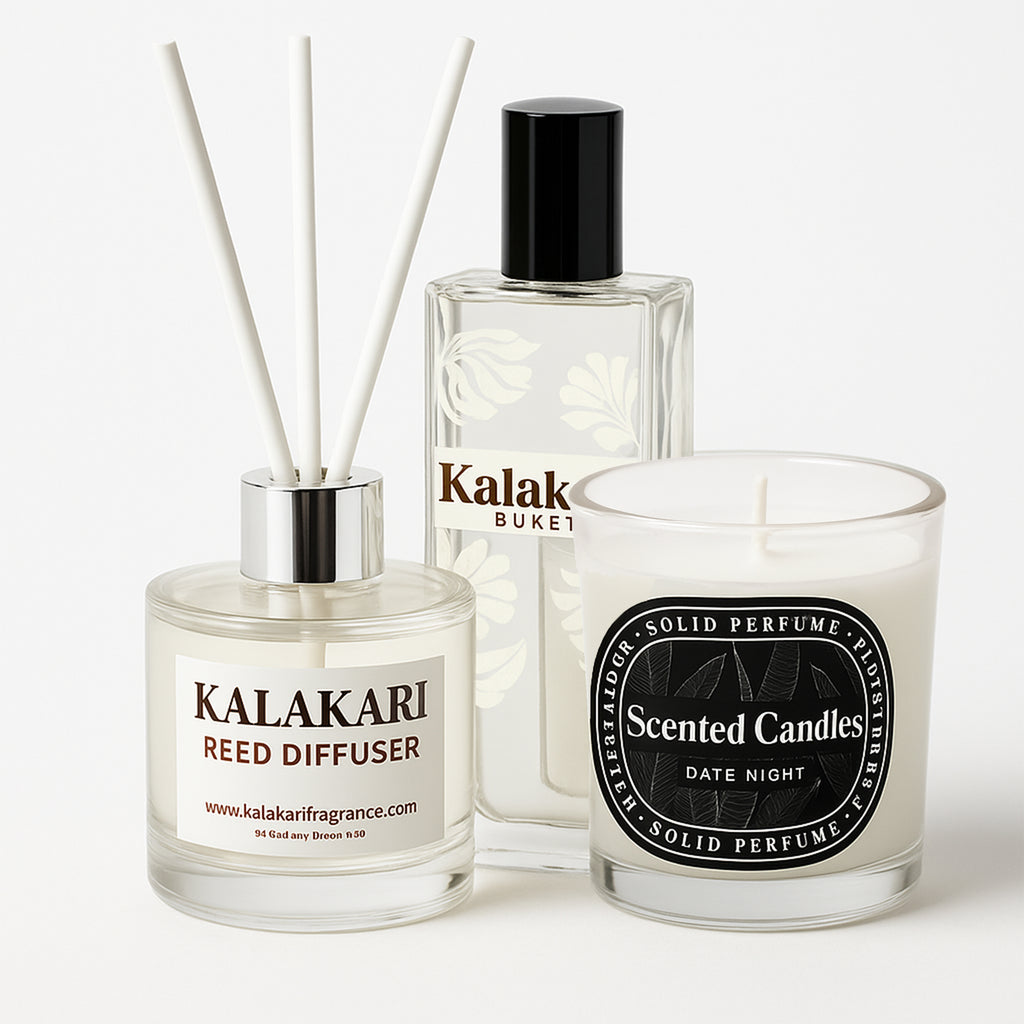 Kalakari Gift Hamper set Perfume, Reed Diffuser, Scented Candle